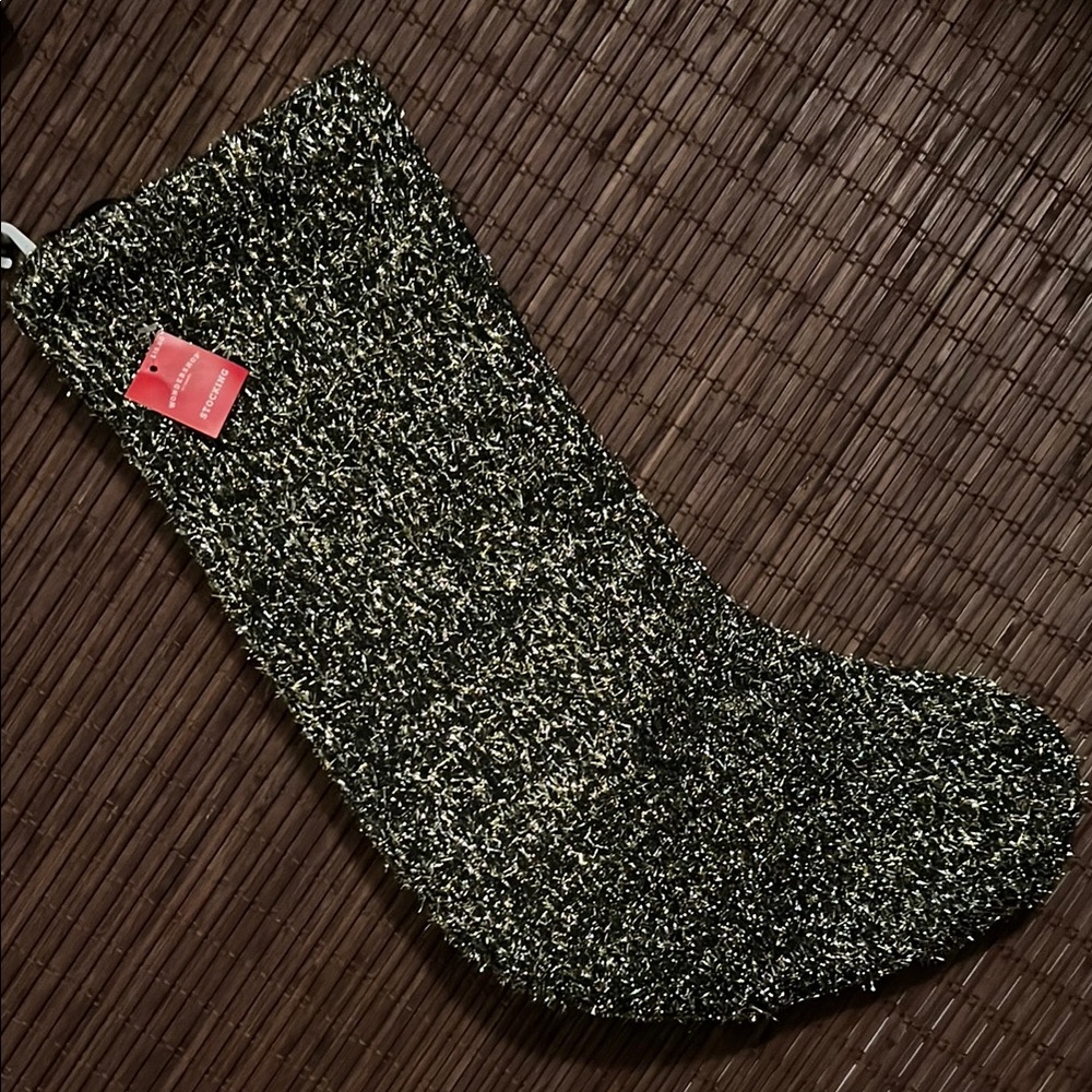 NWT Cozy Black and Gold CHRISTMAS  Stocking